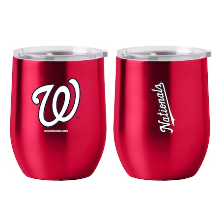 Logo Brands Washington Nationals 16oz Gameday Stainless Curved Beverage 518-S16CB-1